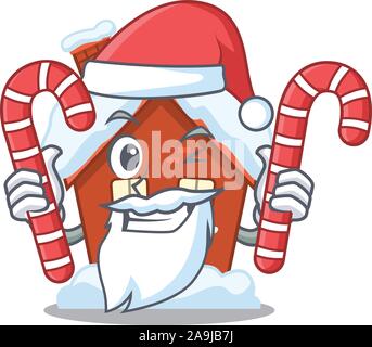 Santa bringen Candy winter Haus mit Charakter Form Stock Vektor