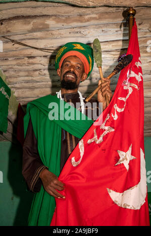 Äthiopien, Osten Hararghe, Harar, Harar Jugol, alte Stadtmauer, Sufi Imam Stockfoto