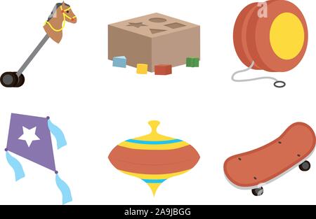 Bündel von baby Spielzeug set Symbole Stock Vektor