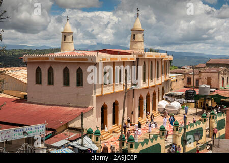 Äthiopien, Osten Hararghe, Harar, Harar Jugol, alte Stadtmauer, Al Jami Moschee, Erhöhte Ansicht von Menen's Palace Stockfoto