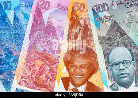 Eastern Caribbean Dollar einen geschäftlichen Hintergrund Stockfoto