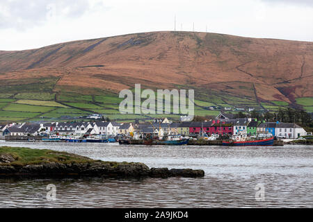 Luftaufnahme über Portmagee entlang Ring der Skelig, County Kerry, Irland Stockfoto