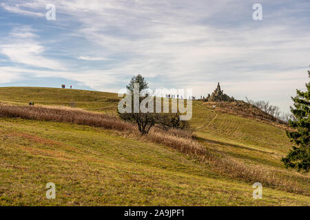 Medows auf wasserkuppe Gipfel Plateau in der Rhön, Hessen Deutschland Stockfoto