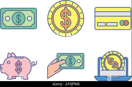 Bündel Geld Exchange Symbole Stock Vektor