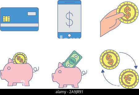 Bündel Geld Exchange Symbole Stock Vektor