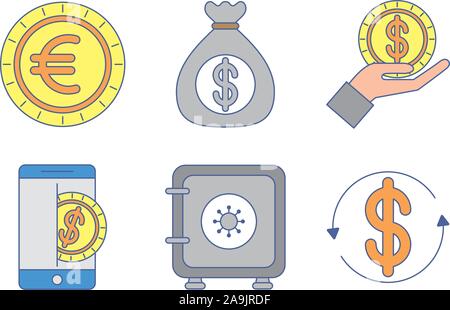 Bündel Geld Exchange Symbole Stock Vektor