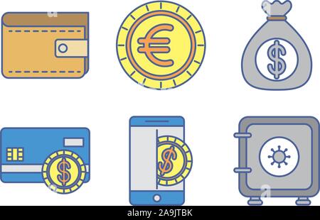 Bündel Geld Exchange Symbole Stock Vektor