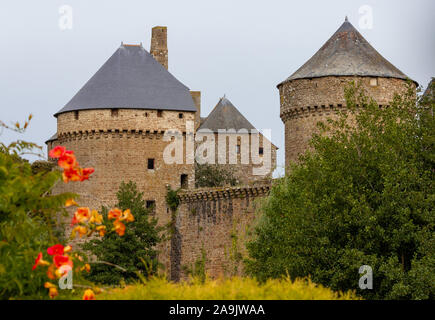 Chateau de Lassay in der Stadt Ambrières-les-Vallées, Mayenne, Frankreich Stockfoto