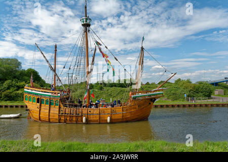 Replik von John Cabot's Schiff Matthäus, Gloucester Schärfe Canal Stockfoto