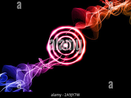 Bunter Rauch ring Abbildung. Abstrakt fractal Hintergrund. Stockfoto