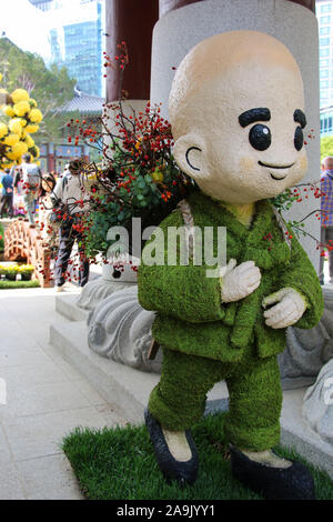 SEOUL, Südkorea - 20. OKTOBER 2019: Chrysanthemen Festival im Jogyesa Tempel in Seoul, Südkorea. Stockfoto