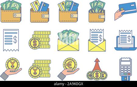 Bündel Geld Exchange Symbole Stock Vektor