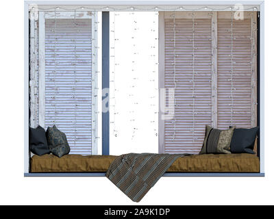 3D-Render von Weihnachten Fenster Einrichtung Stockfoto