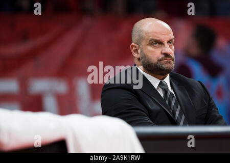 Belgrad, Serbien. 15 Nov, 2019. Trainer Zvezdan Mitrovic von Ldlc Asvel Villeurbanne. Credit: Nikola Krstic/Alamy leben Nachrichten Stockfoto