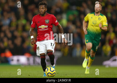 Fred von Manchester United - Norwich City v Manchester United, Premier League, Carrow Road, Norwich, UK - 27. Oktober 2019 Editorial nur verwenden - DataCo Einschränkungen Stockfoto