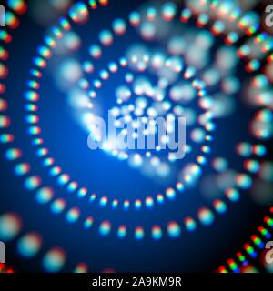 Zusammenfassung Hintergrund mit glänzenden Neon leuchtenden Lichter und Bokeh im 80er Jahre Stil retrowave Stock Vektor