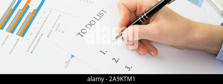 Zu concept-Liste, Dokumente auf dem Desktop Stockfoto