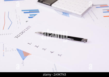 Zu concept-Liste, Dokumente auf dem Desktop Stockfoto