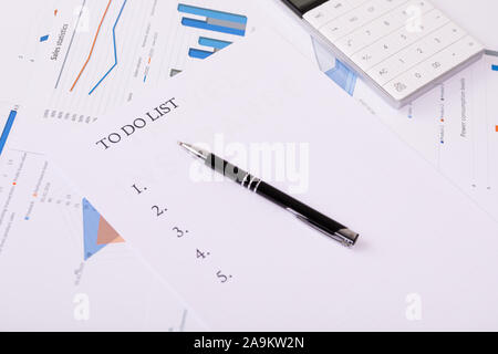 Zu concept-Liste, Dokumente auf dem Desktop Stockfoto