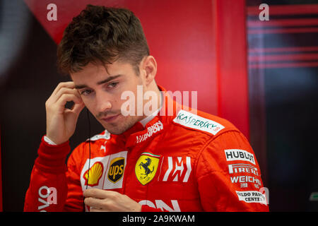 Sao Paulo, Brasilien. 15 Nov, 2019. Charles Leclerc (Mco), Scuderia Ferrari SF 90, Porträt während der 2019-Formel-1-Weltmeisterschaft, Brasilien Grand Prix vom 15. bis 17. November in Sao Paulo, Brasilien - | Verwendung der weltweiten Kredit: dpa/Alamy leben Nachrichten Stockfoto
