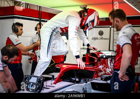 Kimi Räikkönen (Fin), Alfa Romeo Racing C38, Porträt während der 2019-Formel-1-Weltmeisterschaft, Brasilien Grand Prix vom 15. bis 17. November in Sao Paulo, Brasilien - | Verwendung weltweit Stockfoto