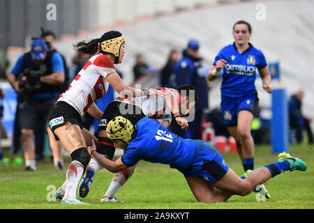 LÃ'Â'Aquila, Italien. 16 Nov, 2019. Spieler während Frauen Rugby Test Match zwischen Italien und japanduring Test Match - Italien Frauen vs Japan, Italienisch Rugby Nationalmannschaft in LÃ'Â'Aquila, Italien, 16. November 2019 - LPS/Lorenzo Di Cola Credit: Lorenzo di Cola/LPS/ZUMA Draht/Alamy leben Nachrichten Stockfoto