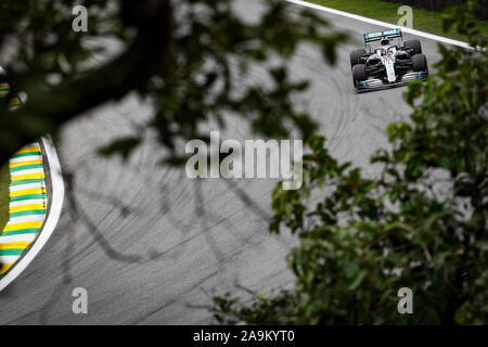 Sao Paulo, Brasilien. 15 Nov, 2019. 44 HAMILTON Lewis (GBR), Mercedes AMG F1 GP W10 Hybrid EQ Macht, Maßnahmen während der 2019-Formel-1-Weltmeisterschaft, Brasilien Grand Prix vom 15. bis 17. November in Sao Paulo, Brasilien - | Verwendung der weltweiten Kredit: dpa/Alamy leben Nachrichten Stockfoto