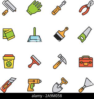 Paforo Icon Set: Saubere und einfache Tools Icons einstellen Stock Vektor