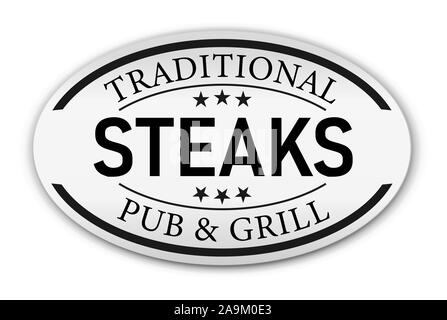 Traditionelle Steaks Bar und Grill vintage Stempel logo Stock Vektor