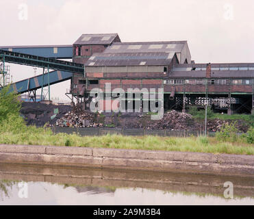 1989 Coal Mine, Wigan, neben Leeds/Liverpool Canal, Lancashire, North West England, Großbritannien Stockfoto