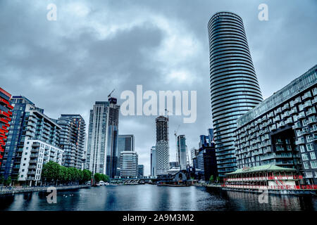 Inneres Millwall Dock Stockfoto