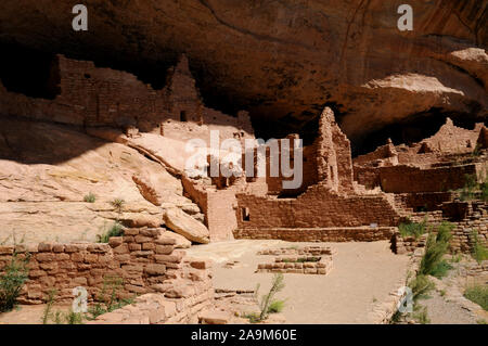 Die Klippe Wohnung als Das lange Haus in der wetherill Mesa Sektor der Mesa Verde National Park im Südwesten von Colorado, USA, bekannt. Stockfoto