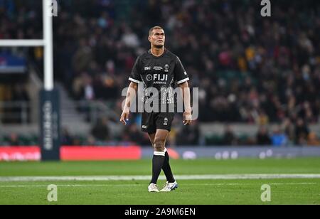 Twickenham, Vereinigtes Königreich. 16 Nov, 2019. Enele Malele (Fidschi). Barbaren v Fidschi. Killick Cup. Twickenham Stadium. London. UK. Kredit Garry Bowden / Sport in Bildern. Credit: Sport in Bildern/Alamy leben Nachrichten Stockfoto