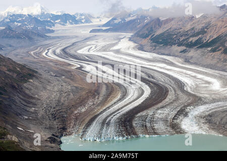 Der Zehe der Lowell Gletscher im Kluane National Park, Yukon, Kanada Stockfoto