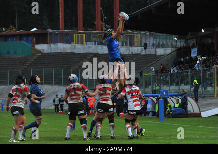 LÃ'Â'Aquila, Italien. 16 Nov, 2019. Touche pro l'italiaduring Test Match - Italien Frauen vs Japan, Italienisch Rugby Nationalmannschaft in LÃ'Â'Aquila, Italien, 16. November 2019 - LPS/Lorenzo Di Cola Credit: Lorenzo di Cola/LPS/ZUMA Draht/Alamy leben Nachrichten Stockfoto