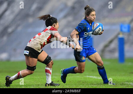 LÃ'Â'Aquila, Italien. 16 Nov, 2019. Sara stefanduring Test Match - Italien Frauen vs Japan, Italienisch Rugby Nationalmannschaft in LÃ'Â'Aquila, Italien, 16. November 2019 - LPS/Lorenzo Di Cola Credit: Lorenzo di Cola/LPS/ZUMA Draht/Alamy leben Nachrichten Stockfoto