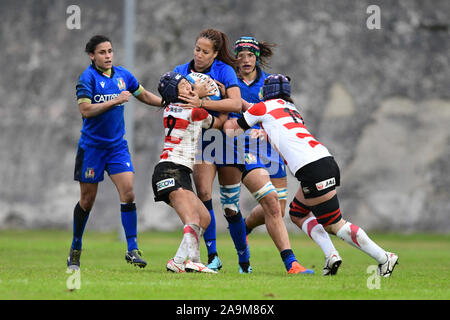 LÃ'Â'Aquila, Italien. 16 Nov, 2019. auf micol busettoduring Testspiel gegen Italien Frauen vs Japan, Italienisch Rugby Nationalmannschaft in LÃ'Â'Aquila, Italien, 16. November 2019 - LPS/Lorenzo Di Cola Credit: Lorenzo di Cola/LPS/ZUMA Draht/Alamy leben Nachrichten Stockfoto