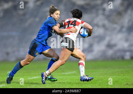 LÃ'Â'Aquila, Italien. 16 Nov, 2019. Bekämpfung von Sara stefanduring Test Match - Italien Frauen vs Japan, Italienisch Rugby Nationalmannschaft in LÃ'Â'Aquila, Italien, 16. November 2019 - LPS/Lorenzo Di Cola Credit: Lorenzo di Cola/LPS/ZUMA Draht/Alamy leben Nachrichten Stockfoto