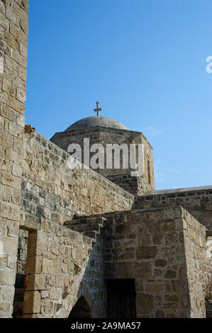 Blick auf die Kirche von chrysopolitissa oder Agia Kyriaki in Kato Paphos, Zypern Stockfoto