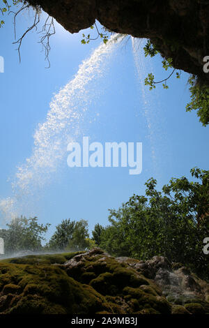 Fontaines Petrifiant Gardens, La Sône, Isère, Frankreich Stockfoto