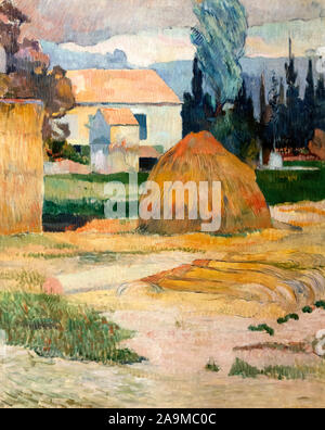 Landschaft in der Nähe von Arles von Paul Gauguin (1848-1903), Öl auf Leinwand, 1888 Stockfoto