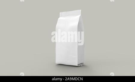 3D-Rendering für eine Pouch Packaging im Studio Hintergrund isoliert Stockfoto