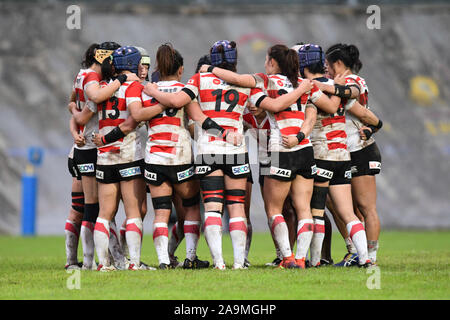 LÃ'Â'Aquila, Italien. 16 Nov, 2019. Line-up von giappone eine raccoltaduring Test Match - Italien Frauen vs Japan, Italienisch Rugby Nationalmannschaft in LÃ'Â'Aquila, Italien, 16. November 2019 - LPS/Lorenzo Di Cola Credit: Lorenzo di Cola/LPS/ZUMA Draht/Alamy leben Nachrichten Stockfoto