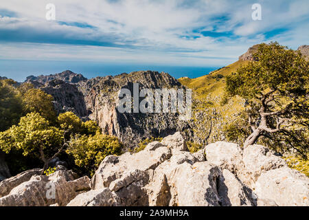 Die Serra de Tramuntana auf Mallorca Stockfoto