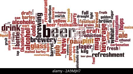 Bier Wort cloud Konzept. Collage aus Worten über Bier. Vector Illustration Stock Vektor