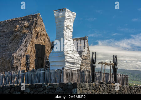 Ahu'Ena Heiau, Kailua-Kona, Hawaii. Stockfoto