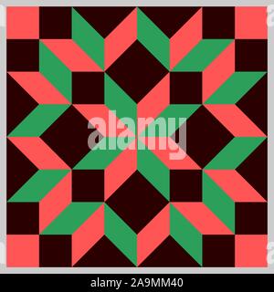 Scheune quilt Pattern, Patchwork Design, abstrakte geometrische Fliesen- trail Vector Illustration Stock Vektor