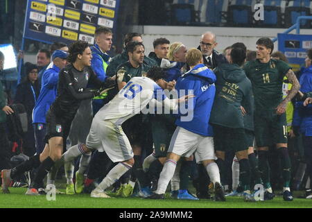 Ferrara, Italien, 16. November 2019, parapiglia finale während der Europäischen 2021 Qualifier - Gruppe 1 - Italien vs Insel - italienische Fußballmannschaft - Credit: LPS/Alessio Tarpini/Alamy leben Nachrichten Stockfoto