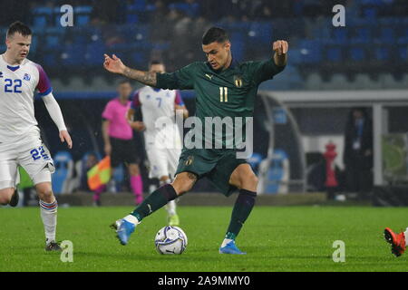 Ferrara, Italien. 16 Nov, 2019. scamacca Italyduring Europäischen 2021 Qualifier - Gruppe 1 - Italien vs Insel, italienischen Fußball-Team in Ferrara, Italien, 16. November 2019 - LPS/Alessio Tarpini Credit: Alessio Tarpini/LPS/ZUMA Draht/Alamy leben Nachrichten Stockfoto