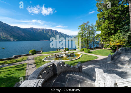 Spektakuläre Landschaft im Park Mayer in Tremezzo - Comer See in Italien Stockfoto